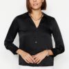 Trendyol Black Basic Woven Satin Shirt