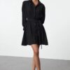 Trendyol Black Belted Mini Woven Shirt Dress
