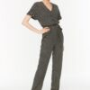 Trendyol Black Belted Patterned Woven Jumpsuit