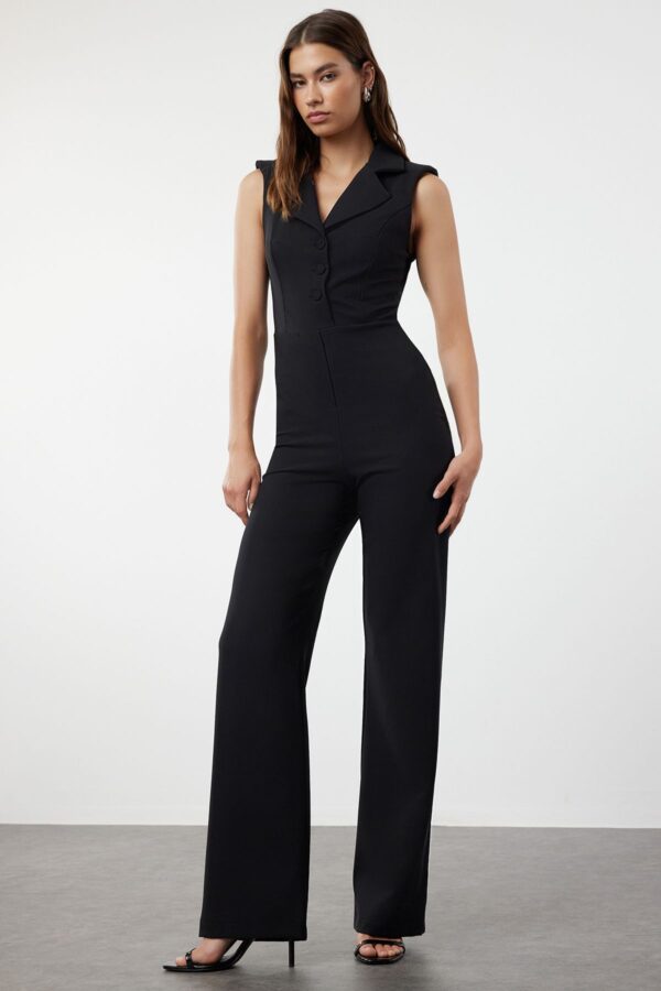 Trendyol Black Belted Wide Leg Jumpsuit