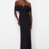 Trendyol Black Body-Sitting Woven Long Evening Dress
