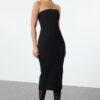 Trendyol Black Body-Smoothing Knitted Midi Dress