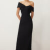 Trendyol Black Body-Styling Asymmetrical Collar Woven Poplin Long Elegant Evening Dress