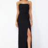 Trendyol Black Body-fitting Woven Long Elegant Evening Dress