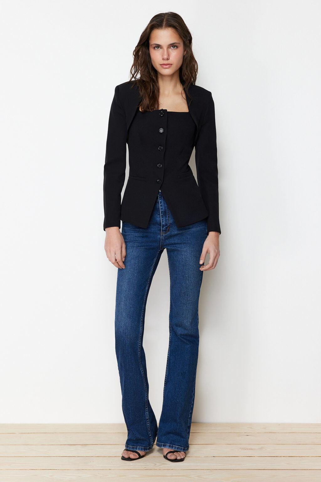 Trendyol Black Bolero Detail Woven Blazer Jacket
