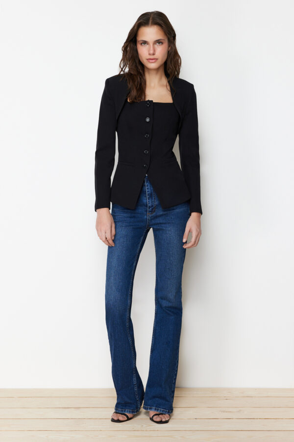 Trendyol Black Bolero Detail Woven Blazer Jacket