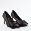 Trendyol Black Bow Satin Women's Classic Stiletto Thin Heel Shoes