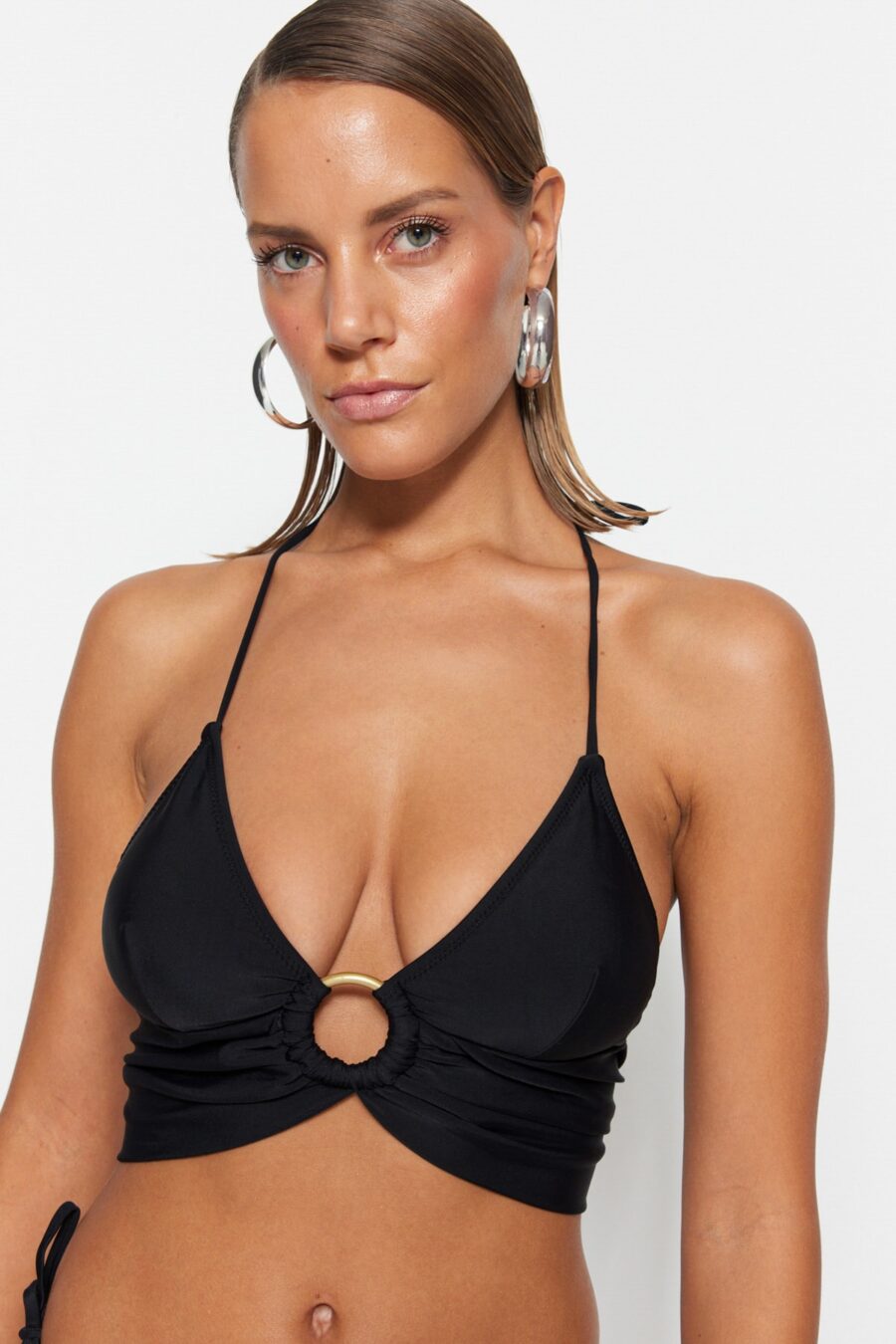 Trendyol Black Bralet Bikini felső kiegészítőkkel