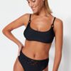 Trendyol Black Bralet kiegészítő bikini felső