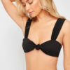 Trendyol Black Bralette Knotted Bikini Top