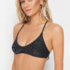 Trendyol Black Bralette Silvery Bikini Top