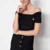 Trendyol Black Button Detailed Knitwear Sweater