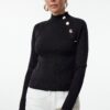 Trendyol Black Button Detailed Thin Knit Sweater
