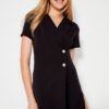 Trendyol Black Button részletesen szőtt szőtt ruha
