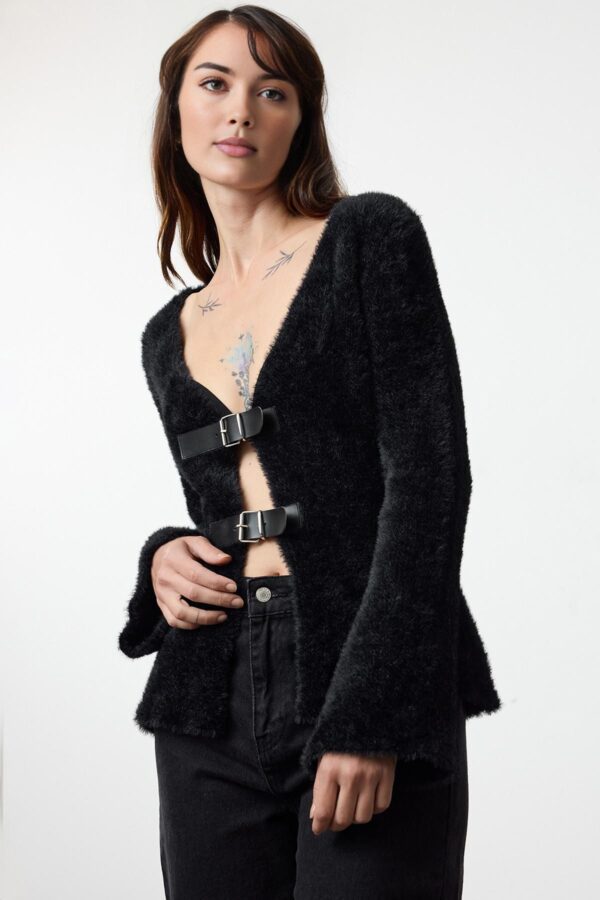 Trendyol Black Closed Knitted Cardigan