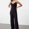 Trendyol Black Collar Detailed Woven Jumpsuit