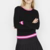 Trendyol Black Color Block kötöttáru pulóver