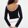 Trendyol Black Color Blocked Backless Fitted Knitted Blouse