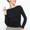 Trendyol Black Cotton Stretchy Boat Neck Fitted Stretchy Knitted Blouse