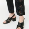 Trendyol Black Crocodile Women's Classic Heeled Shoes