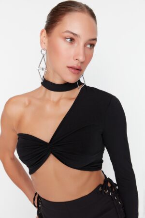 Trendyol Black Crop Knitted Bustier Trendyol Black Crop Knitted Bustier