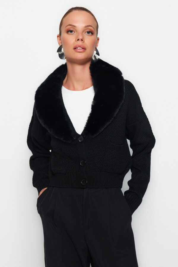 Trendyol Black Crop kötöttáru Cardigan Trendyol Black Crop kötöttáru Cardigan