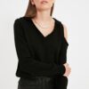 Trendyol Black Cut Out részletes kötöttáru pulóver
