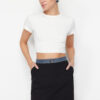 Trendyol Black Denim Detailed Pencil Straight Cut Mini Length Woven Skirt