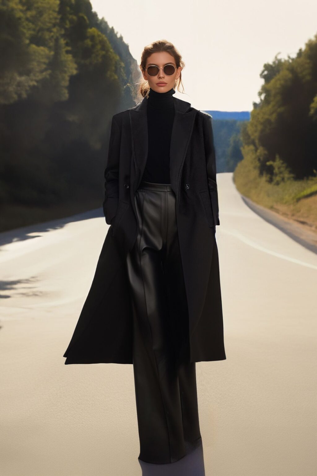 Trendyol Black Double Breasted Regular Woolen Midi Coat