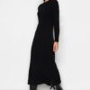 Trendyol Black Eyelet részletes kötöttáru ruha