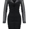 Trendyol Black Fit Rose részletesen kidolgozott tüll elegáns estélyi ruha