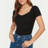 Trendyol Black Fitted Cotton Stretch Knitted Blouse