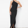 Trendyol Black Fitted Woven Long Evening Dress