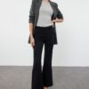 Trendyol Black Flare/Flare Woven Fabric Trousers