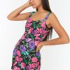 Trendyol Black Floral Pattern Strappy Woven Dress