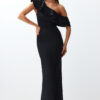Trendyol Black Flounce Woven Elegant Evening Dress