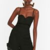 Trendyol Black Frill Detailed Chiffon Jumpsuit
