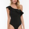 Trendyol Black Frill Detailed Swimsuit