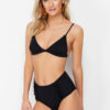 Trendyol Black Frilly High Waist Hipster Bikini Bottom