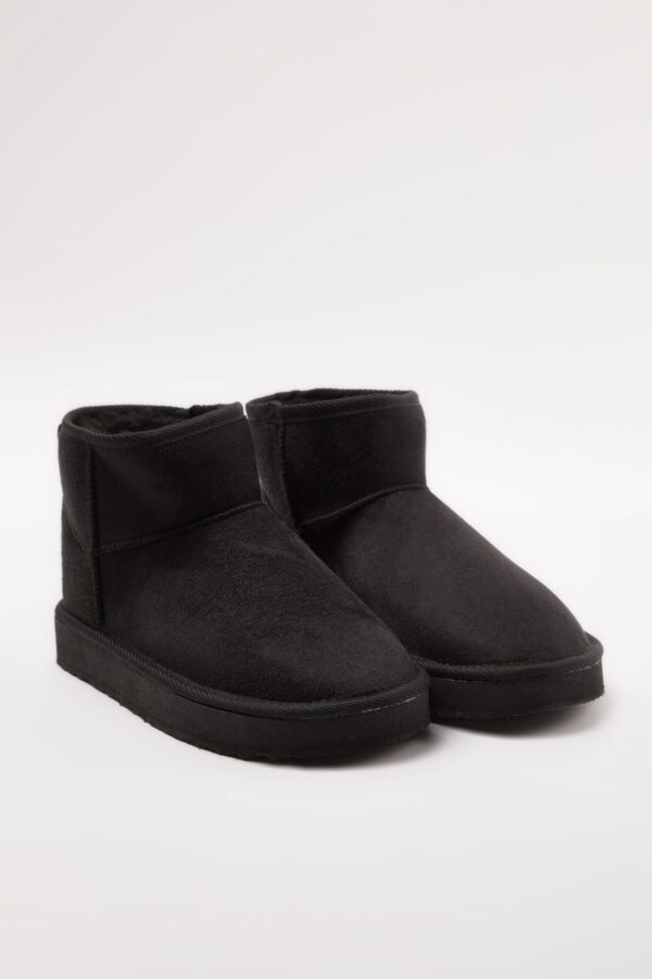 Trendyol Black Fur Lined Round Toe Flatform Heeled Women's Boots