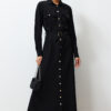 Trendyol Black Gold Button Detailed Woven Shirt Dress