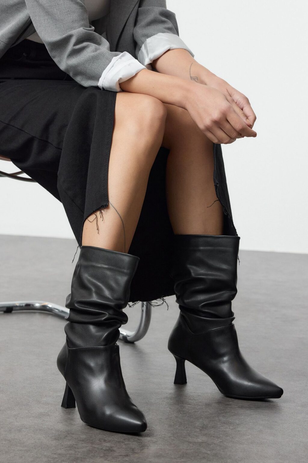 Trendyol Black Gusseted Thin Heel Women's Boots