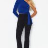 Trendyol Black High Derékszövött szövött lábszárú Trendyol Black Black Dress Detailed nadrág