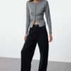 Trendyol Black High Waist Barrel Baggy Jeans