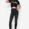 Trendyol Black High Waist Skinny Jeans with Ripped Legs