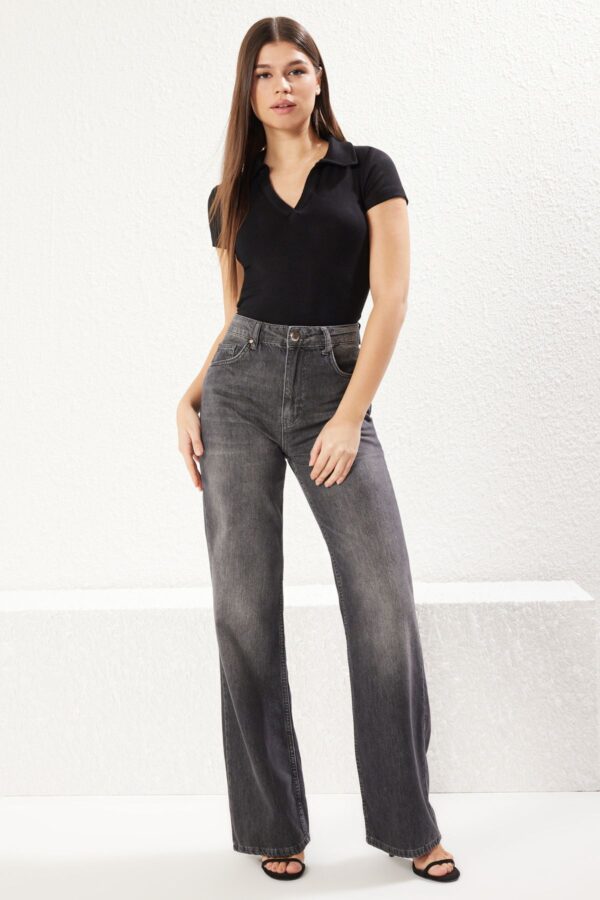 Trendyol Black High Waist Wide Leg Jeans