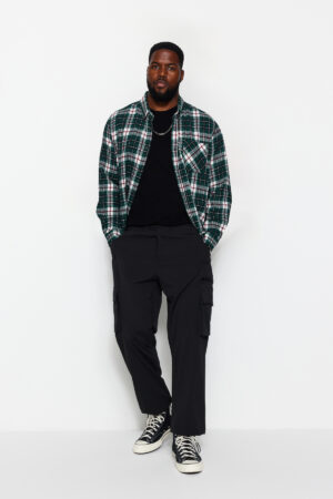 Trendyol Black Jogger Technical Parachute Fabric Plus Size Trousers