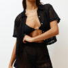 Trendyol Black Knitted Knitwear Look Shirt Shorts Set