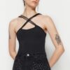 Trendyol Black Knitted Snaps Connect Body