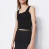 Trendyol Black Knitwear Blouse with Crop Knitted Detail